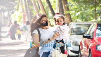 Photos: Shilpa Shetty snapped with daughter Samisha at a school in Juhu
