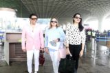 Spotted: Govinda with his wife and daughter at airport