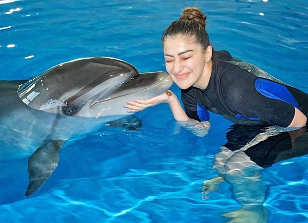 PICS Raai Laxmi has a gala time swimming with dolphins in Dubai