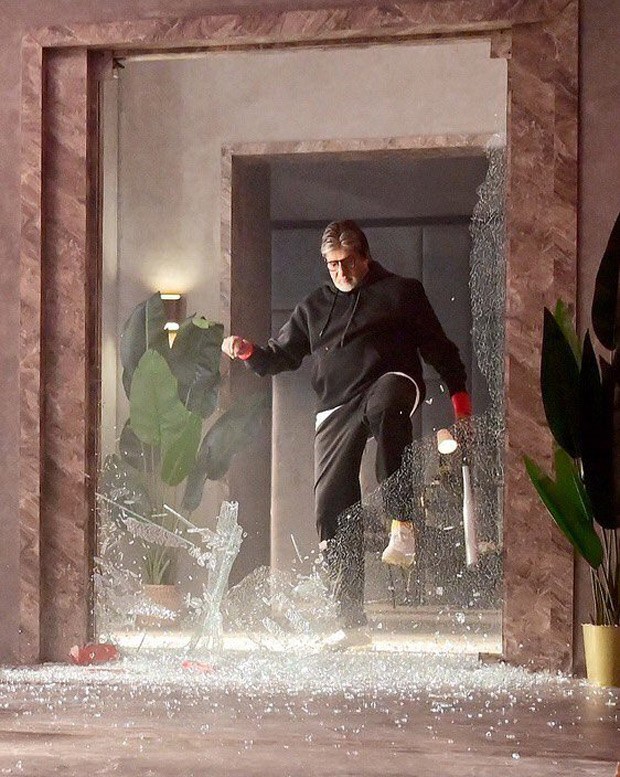 Amitabh Bachchan channels his 'action hero' avatar while breaking a glass wall in new photo