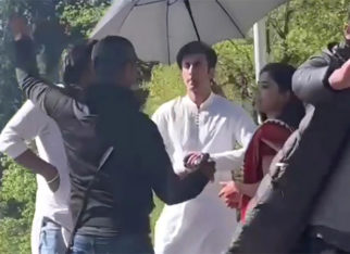 Ranbir Kapoor seen in white kurta, Rashmika Mandanna in a red saree in leaked pictures from the sets of Animal