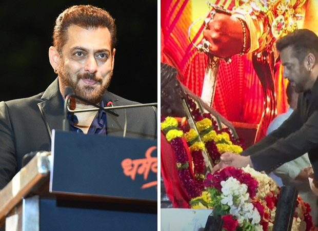 Salman Khan removes his shoes and pays respects to the photo frame of Balasaheb Thackeray at the trailer launch of Dharamveer