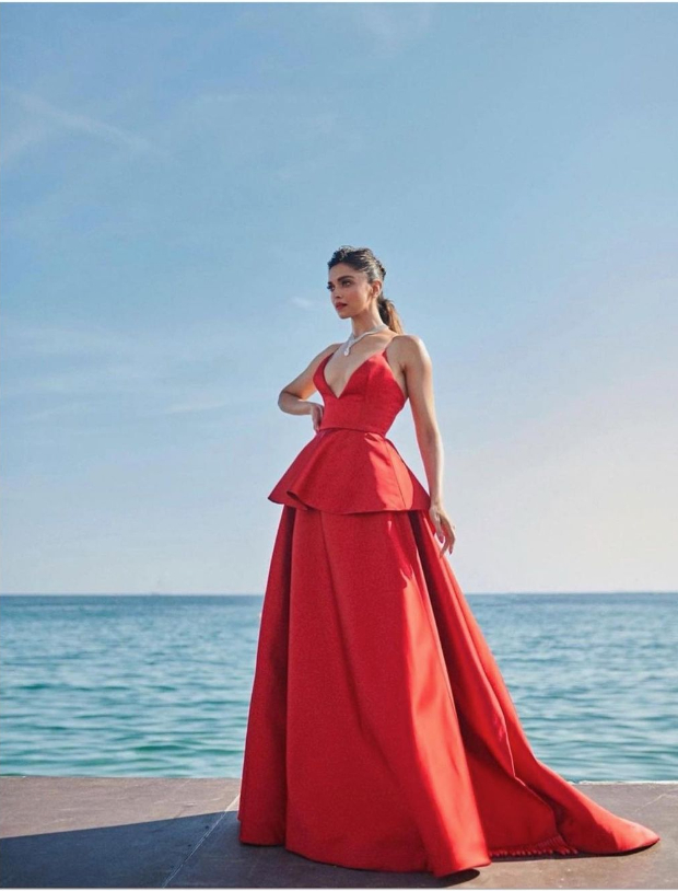 Cannes 2022: Deepika Padukone mesmerises in plunging neckline Louis Vuitton red hot top and skirt at Armageddon Time premiere 
