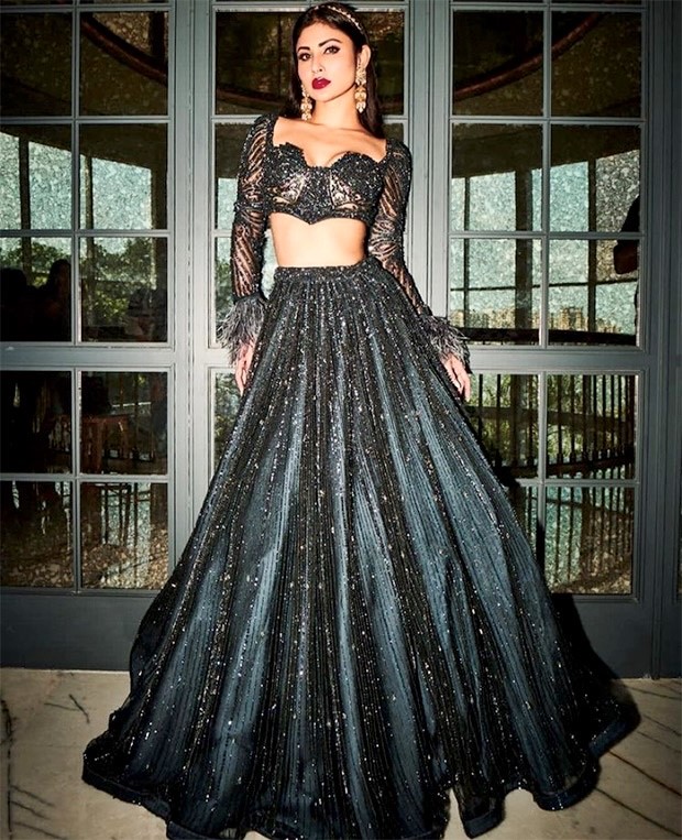 Mouni Roy is a beauty to be admired in this sequin, glittery lehenga 