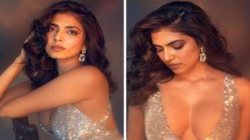 Malavika Mohanan looks like the ultimate glam girl in a sequined silver mini dress with a plunging neckline