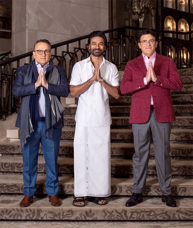 Veshti-clad Dhanush welcomes The Gray Man directors Joe and Anthony Russo to India, see photo : Bollywood News – Bollywood Hungama