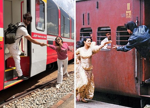 DDLJ de nouveau en Suisse !  Shahid Kapoor et Mira Rajput recréent cette scène emblématique de Shah Rukh Khan et Kajol : Bollywood News