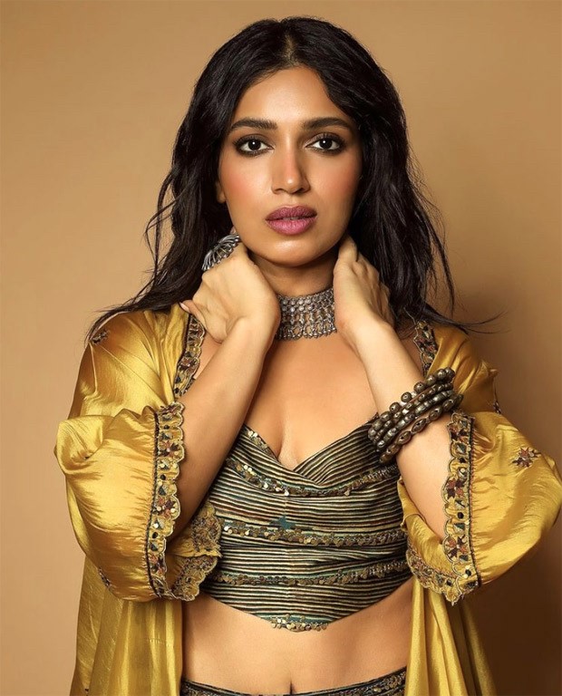 Bhumi Pednekar looks bewitching in backless scarf top, body-con skirt and cape jacket worth Rs.27K for Raksha Bandhan promotions 