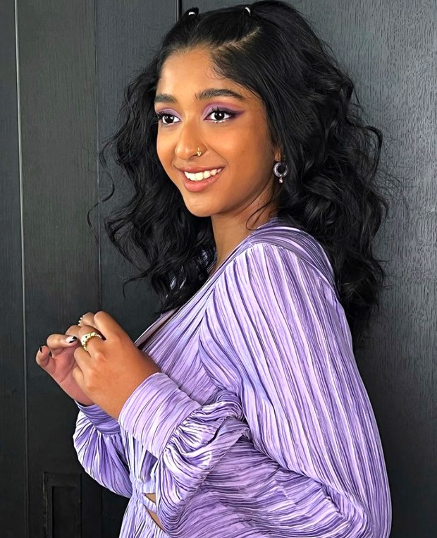 Never Have I Ever star Maitreyi Ramakrishnan looks chic in lavender mini dress worth Rs. 47K for Never Have I Ever promotions
