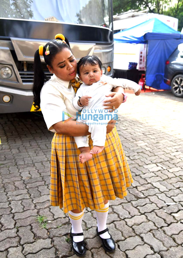 Photos: Bharti Singh snapped with her son Lakshya on the sets of Sa Re