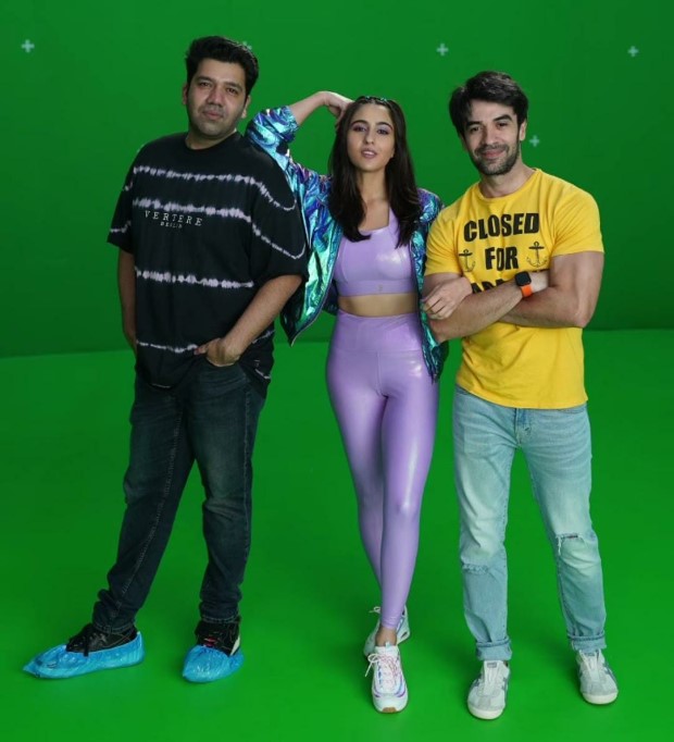 Sara Ali Khan dons latex co-ords and a bomber jacket as she shoots with directors Collin D’Cunha and Punit Malhotra
