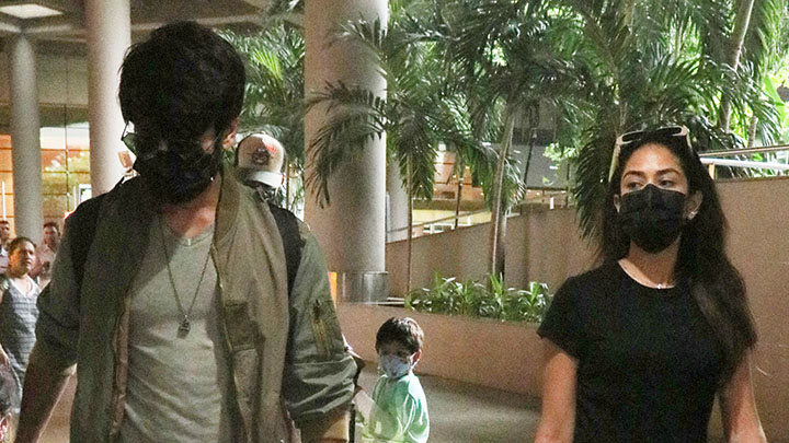 Shahid Kapoor snapped with Mira Rajput and kids at the airport