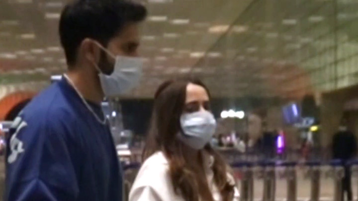 Varun Dhawan spotted with wife Natasha Dalal at the airport