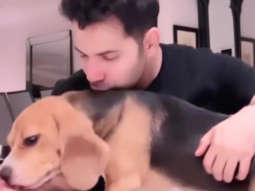 Varun Dhawan’s pet Joey showering him with too much love