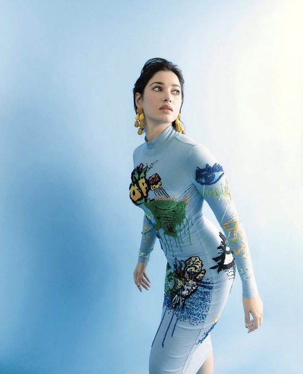 Tamannaah Bhatia looks ethereal in handcrafted blue graffiti body-con dress worth Rs. 47K