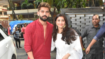 Zaheer Iqbal snapped in traditional red kurta along with Daisy Shah